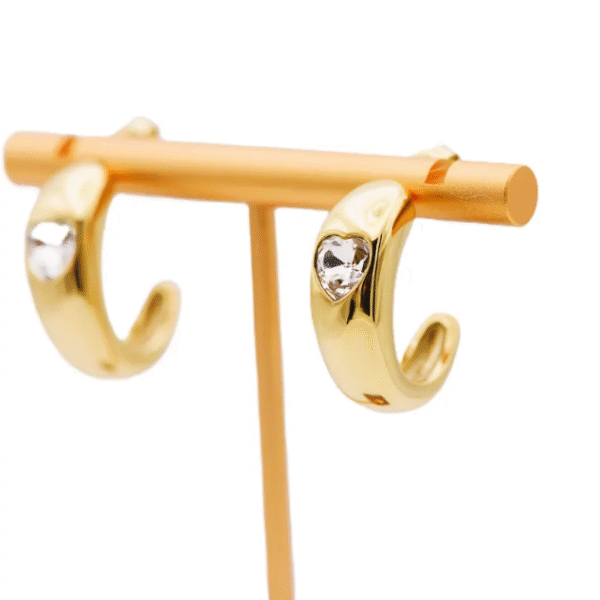 Crystal Heart Hoops - Image 6