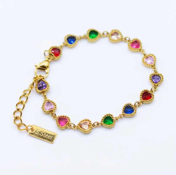 Rainbow Hearts Bracelet