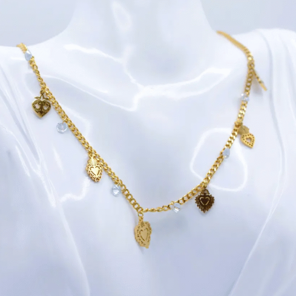 Collana Cuori Sacri e zirconi