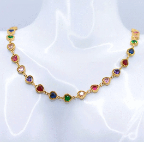 Rainbow Hearts Collier