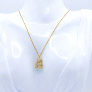 Teddy Bear cubic zirconia necklace